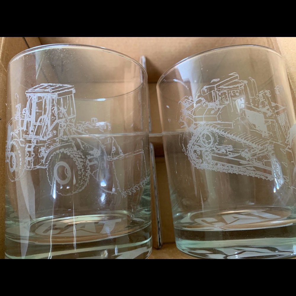 Whiskey Glasses-CATERPILLAR Heavy Equipment design